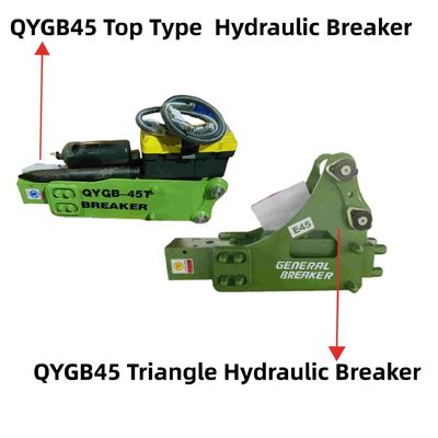 QYGB45 टॉप टाइप / त्रिकोण हाइड्रोलिक ब्रेकर 45 निर्माण कार्यों के लिए चिसेल